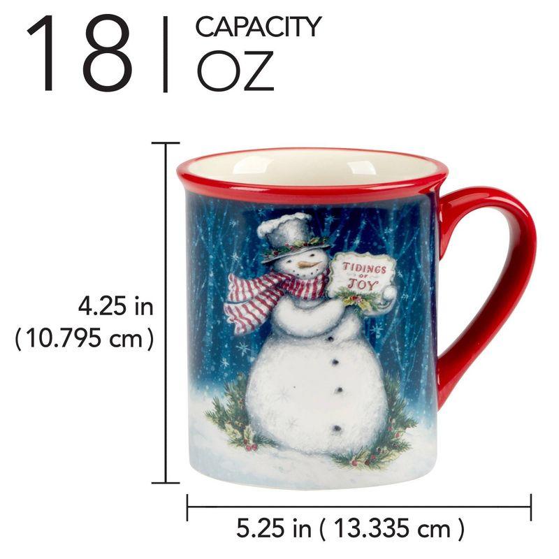 Snowman Greetings Set of 4 Mug 16 oz. asst.