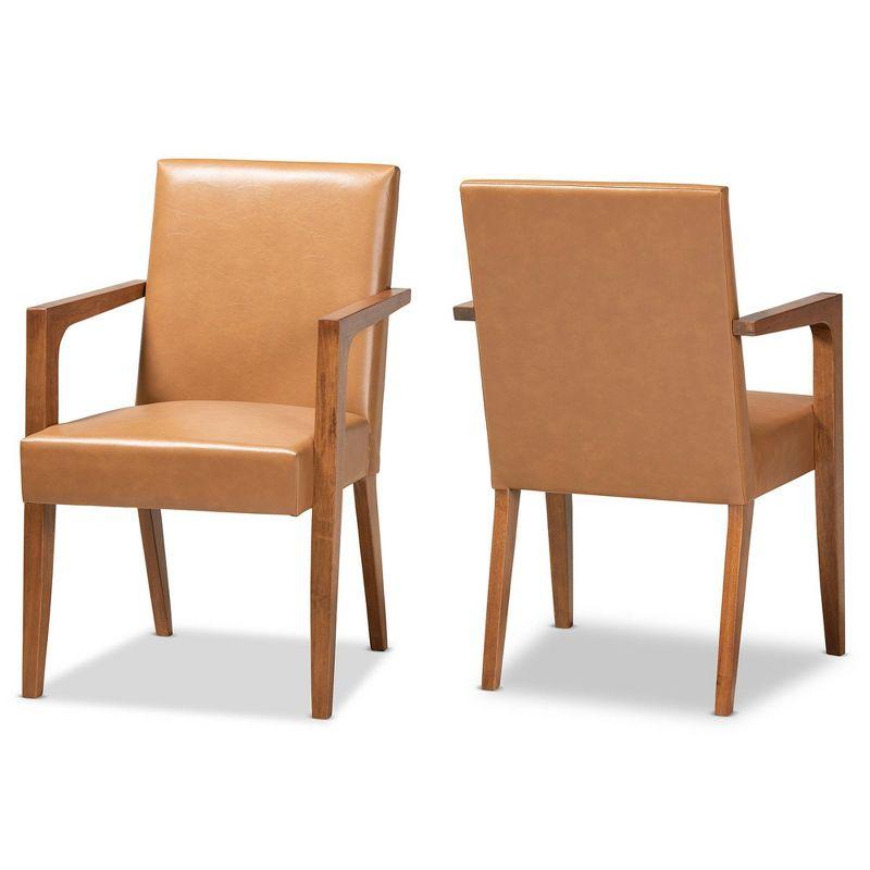 George Oliver Aneurin Faux Leather Armchair (Set of 2)