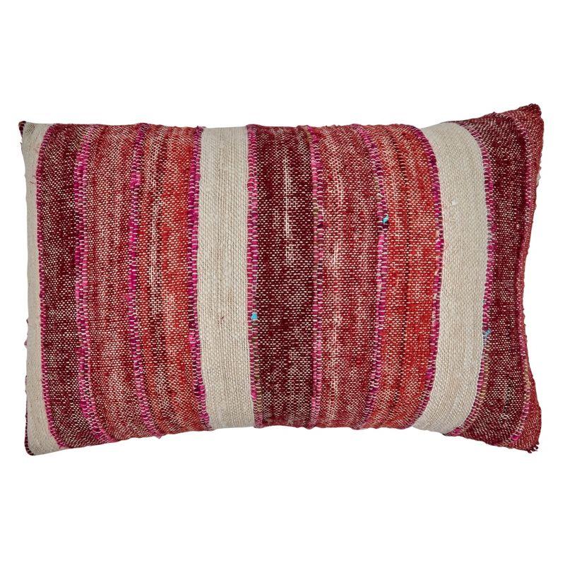 Saro Lifestyle Striped Poly Filled Throw Pillow