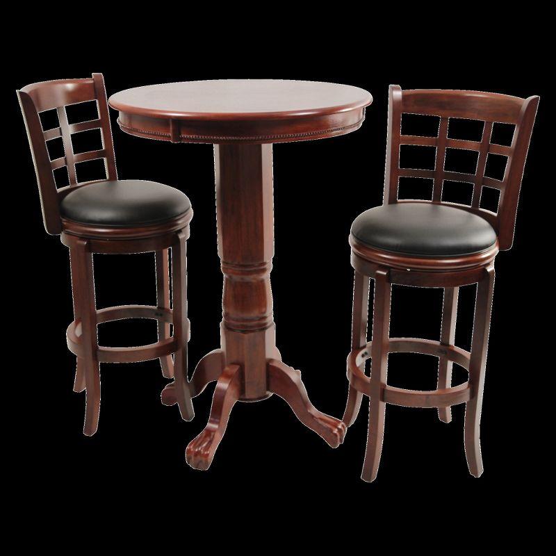 Kyoto Cherry Wood and Leather 360° Swivel Barstool