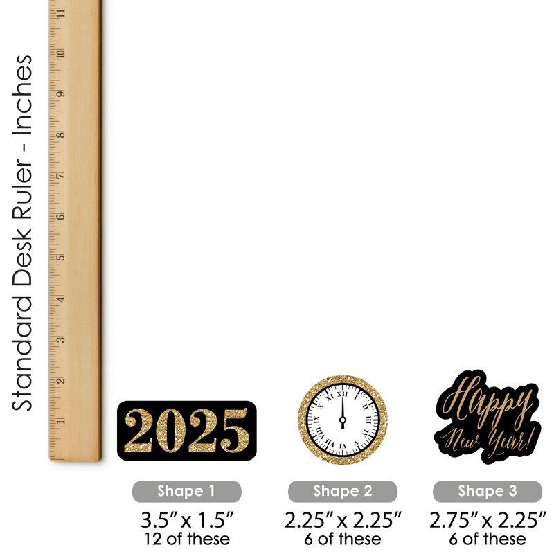 Big Dot of Happiness New Year's Eve - Gold - DIY Shaped 2025 New Years Eve Party Cut-Outs - 24 Count