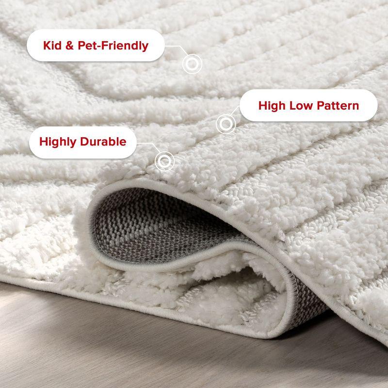 Nuloom Risette Solid 4x6 Shag Indoor Area Rug for Living Room Bedroom Dining Room Nursery Kitchen, Ivory