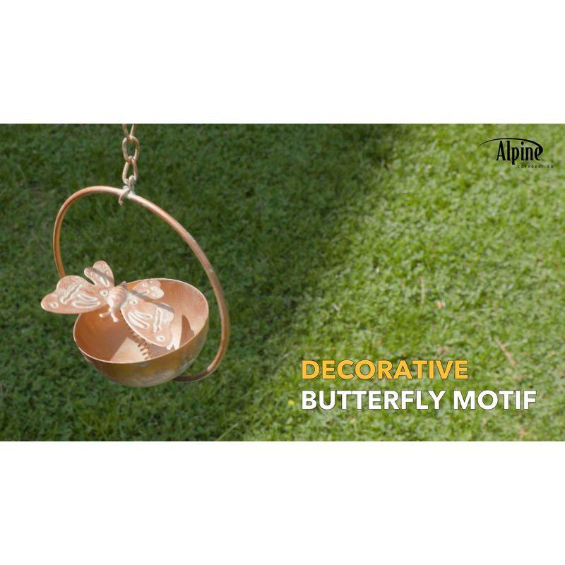 Alpine Corporation Hanging Butterfly with Spring Iron Rain Chain: Durable, No Assembly, 73"H Outdoor Decor