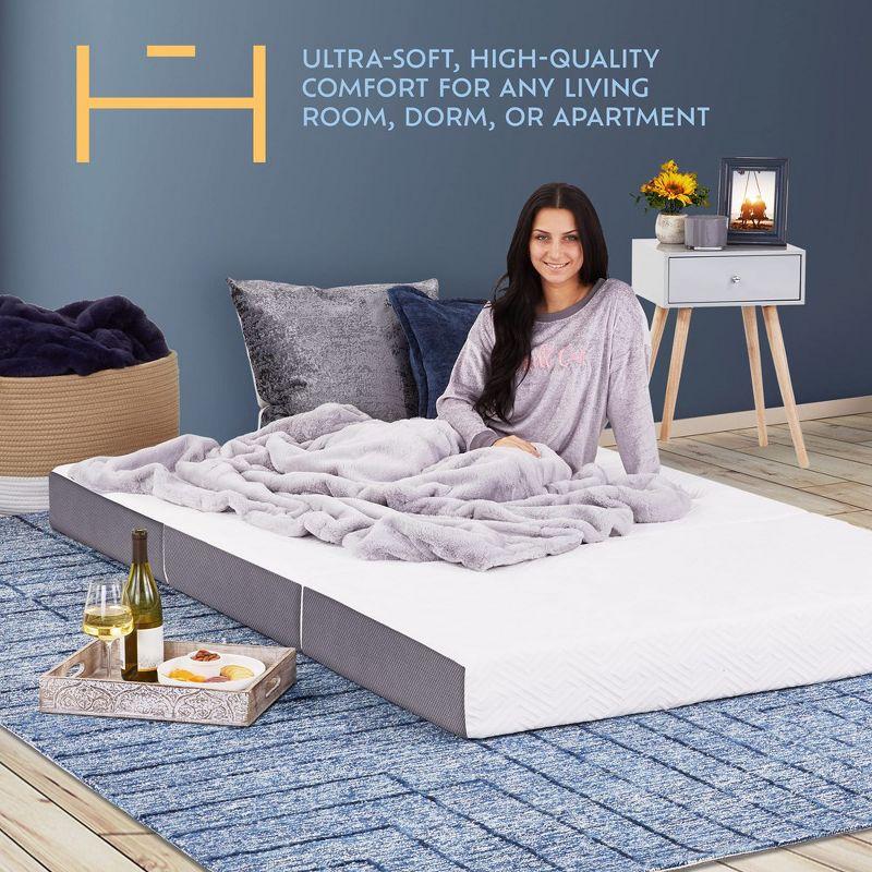 Heyward 6" Trifold Mattress, Tri Fold Memory Foam Foldable Mattress