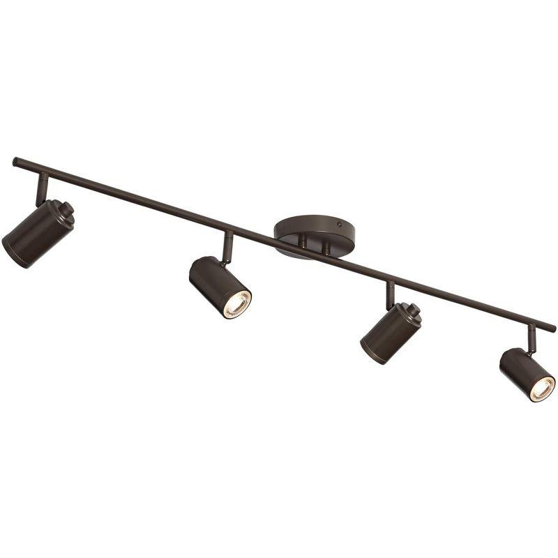 Pro Track Vester 4-Head 8.5 Watt LED Ceiling Track Light Fixture Kit GU10 Spot Light Dimmable Brown Bronze Finish Modern Kitchen Bathroom 40" Wide