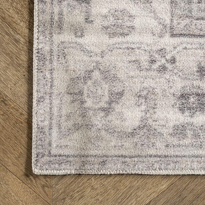 Elysian Gray Medallion 8' x 10' Easy-Care Synthetic Area Rug