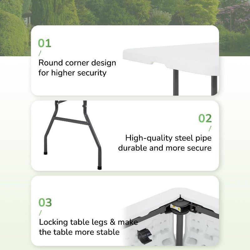 FDW Camping Table Plastic Picnic Table Office Table for Parties Wedding Camping Office with Carrying Handle