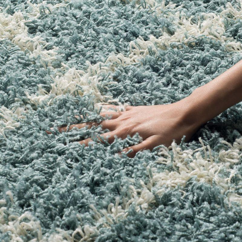 Dallas Shag SGD258 Power Loomed Indoor Accent Rug - Seafoam/Ivory - 3'x5' - Safavieh.