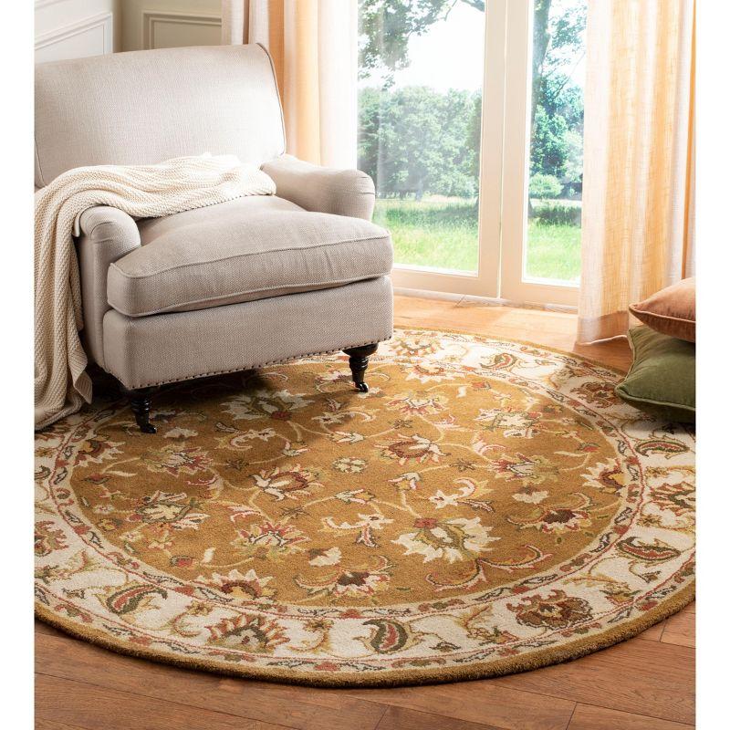 Heritage HG816 Hand Tufted Area Rug - Mocha/Ivory - 6' Round - Safavieh.