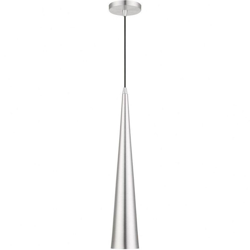Livex Lighting Andes 1 - Light Pendant in  Brushed Aluminum/Polished Chrome