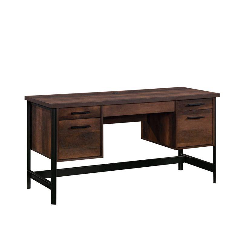 Barrel Oak Executive Desk with Drawers and Keyboard Tray