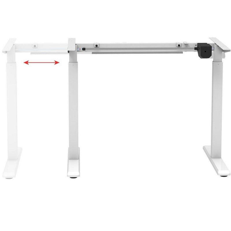 Monoprice Height Adjustable Sit-Stand Riser Table Desk Frame - White With Electric Single Motor, Compatible With Desktops From 39in-63in Wide