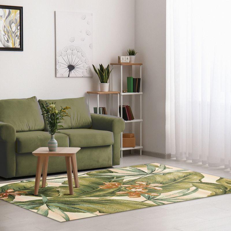 Liora Manne Marina Tropical Leaf Indoor/Outdoor Rug Cream 7'10" x 9'10"