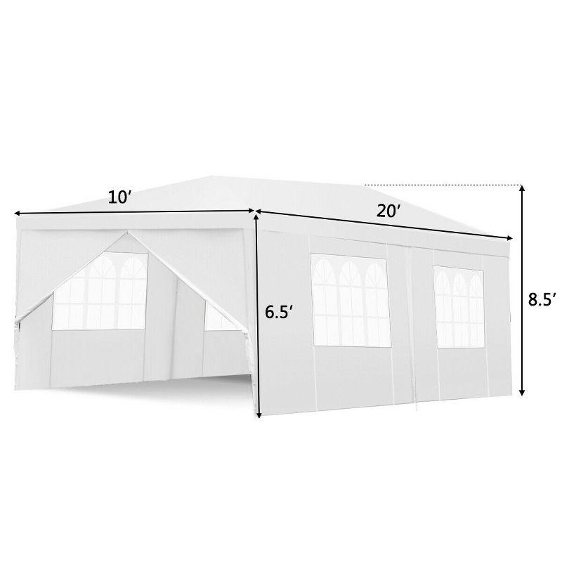 Costway Wedding Tent Canopy Party 10'x20' Heavy Duty Gazebo Cater Event W/Side Walls