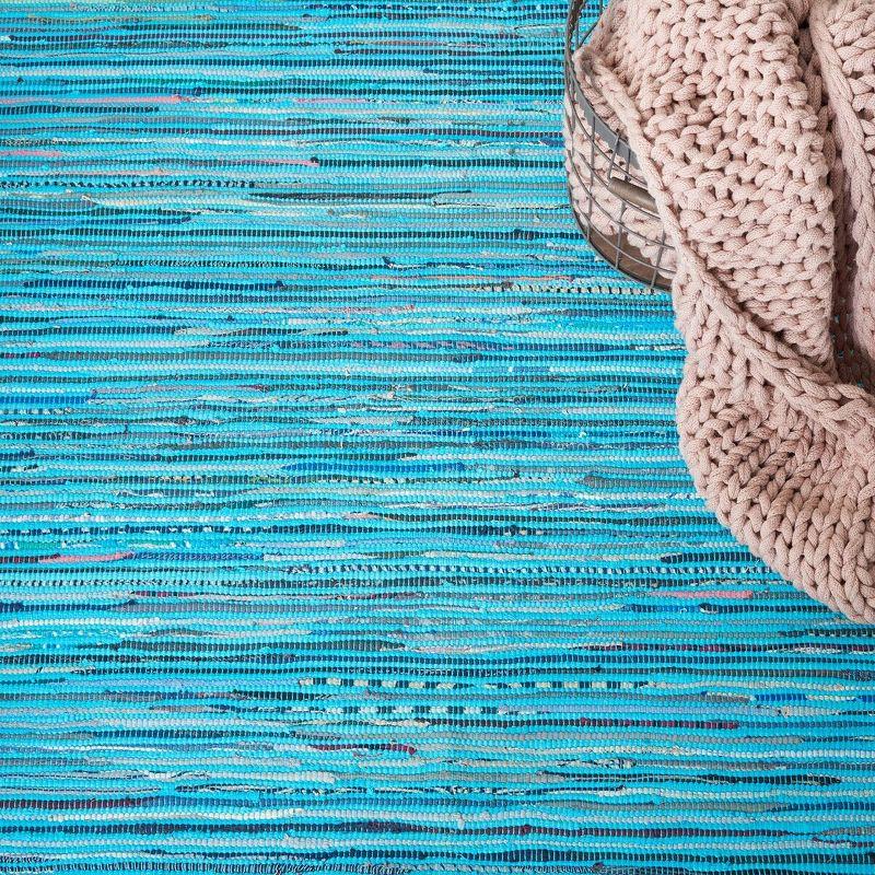 Rag Rug RAR125 Hand Woven Indoor Accent Rug - Turquoise/Multi - 2'x3' - Safavieh.