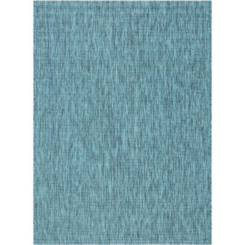 Courtyard CY8403 Power Loomed Indoor/Outdoor Area Rug - Grey/Aqua - 5'5"x7'7" - Safavieh