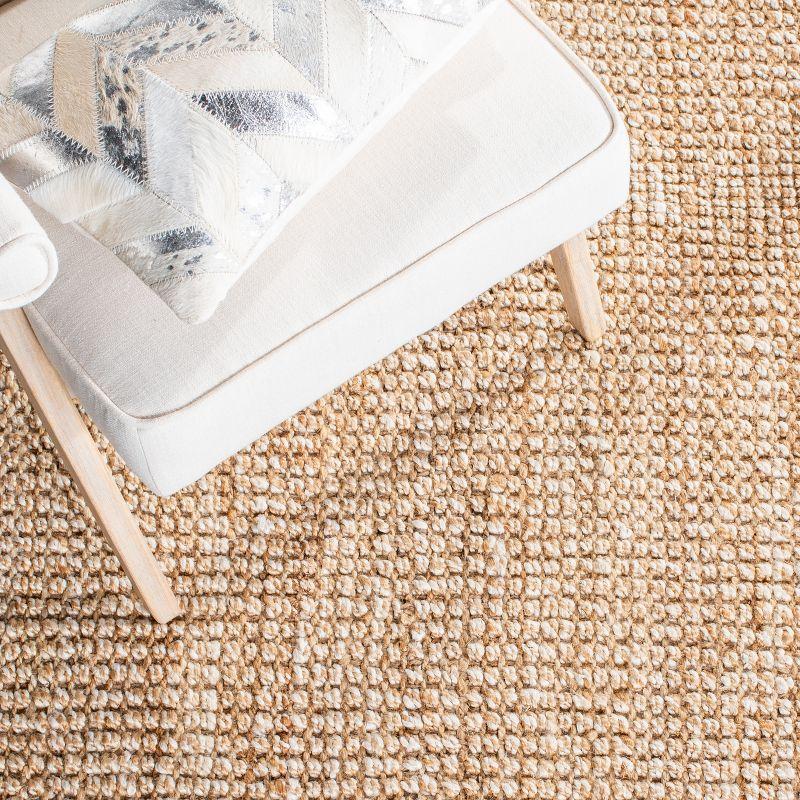 Natural Beige Hand-Woven Jute Area Rug 4' x 6'