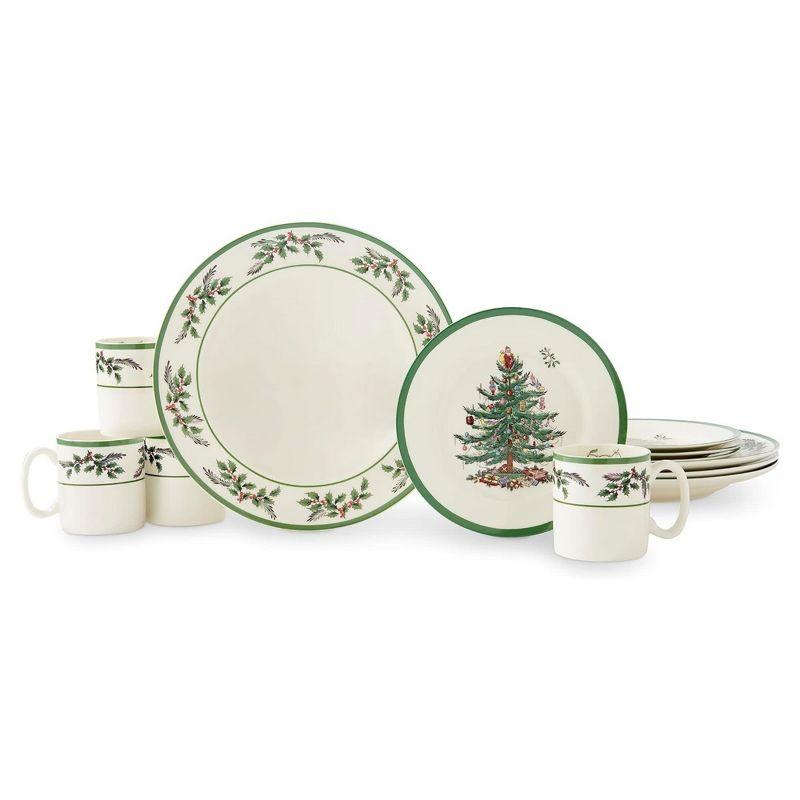 Spode Christmas Tree Holly Holly 12Pc Set