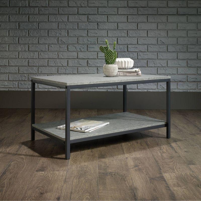 North Avenue Coffee Table Faux Gray - Sauder: Industrial Design, Lower Shelf, Metal Frame