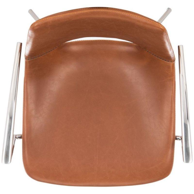 Dawn Midcentury Modern Leather Swivel Office Chair  - Safavieh