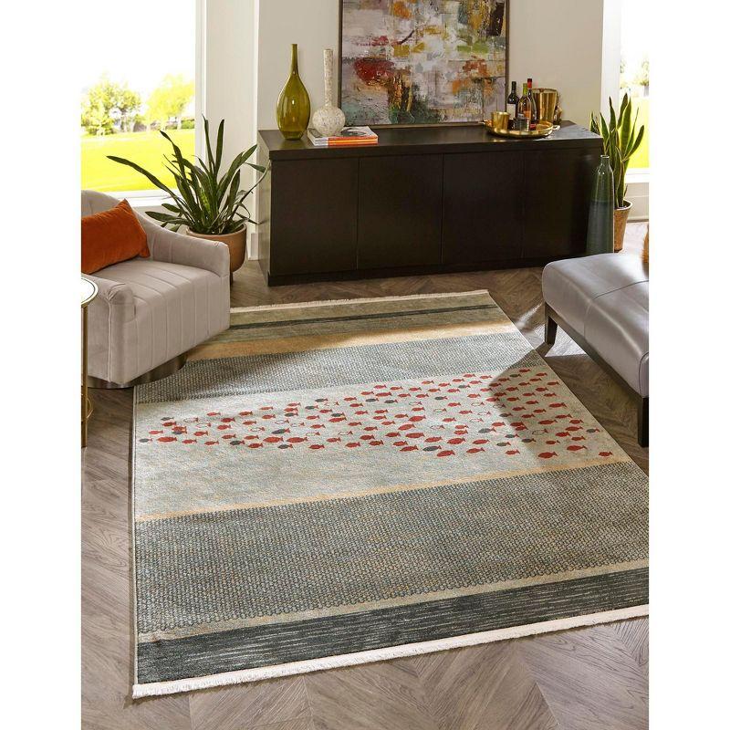 Unique Loom Fars Collection Area Rug - Jordan (5' 1" x 8' Rectangle Blue/Light Blue)
