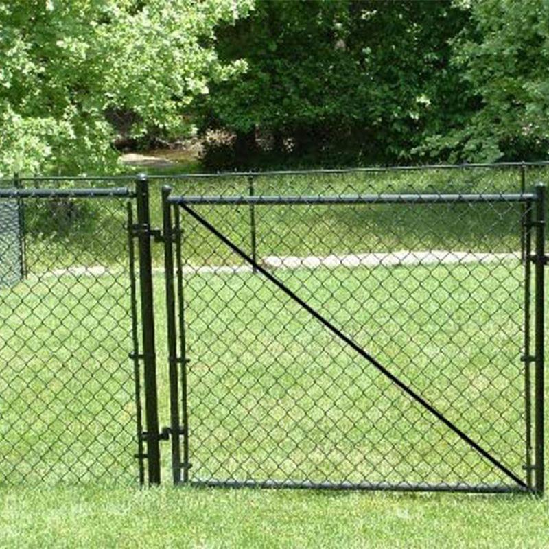 Adjust-A-Gate Fit-Right Adjustable Chain Link Gate Hardware Kit with Square Corner Frame and No Sag Chain Link for Decking and Fencing, Black