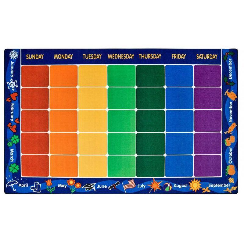 Carpets for Kids Premium Collection Classroom Seating Calendar Geometric Tufted Area Rug