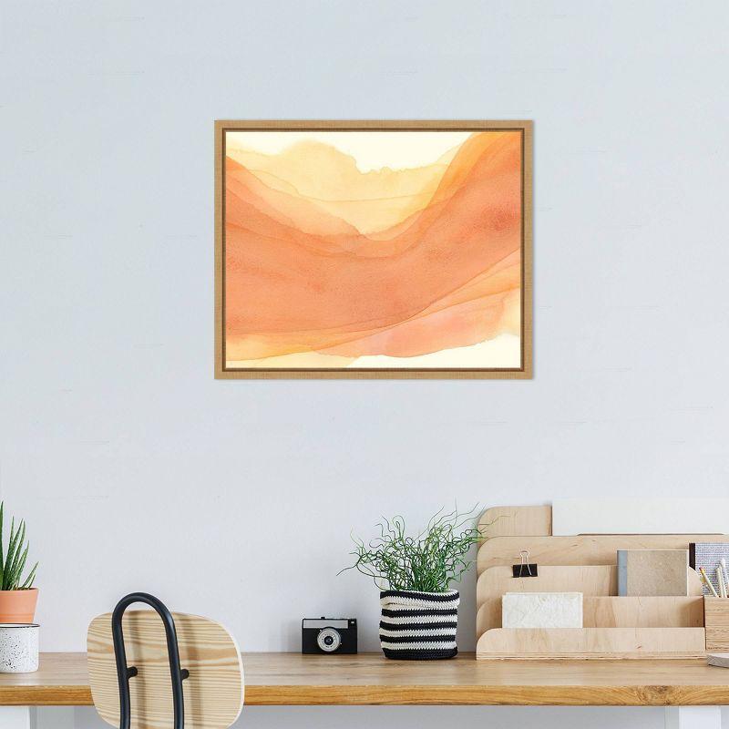 Sunset Layers I Abstract Canvas Print with Maple Frame