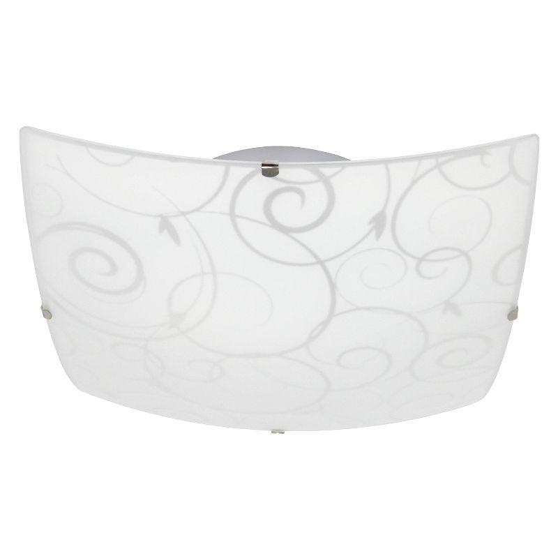 Flushmount Ceiling Light with Scroll Swirl Design White - Simple Designs