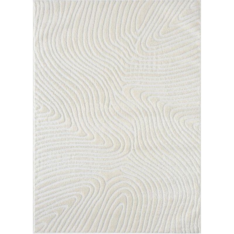Luxe Weavers Floral Palm Leaf Cream 5x7 Area Rug