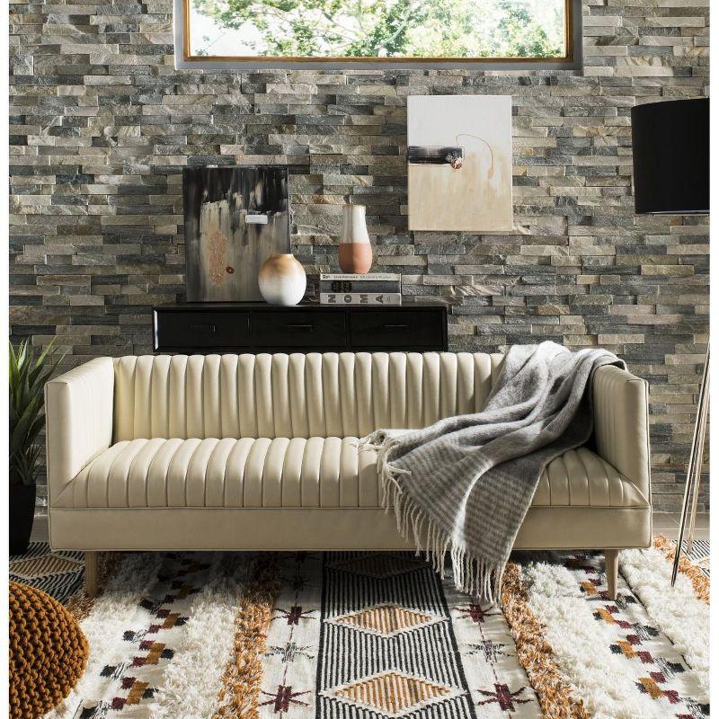 Kenya KNY904 Hand Knotted Area Rug - Ivory/Black-Orange - 9'x12' - Safavieh