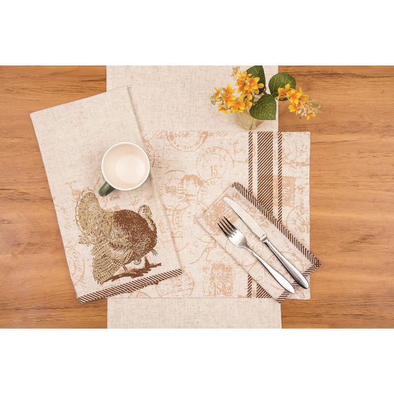 C&F Home Turkey Elegant Printed Rustic Thanksgiving Rustic Thanksgiving Napkin Set of 6