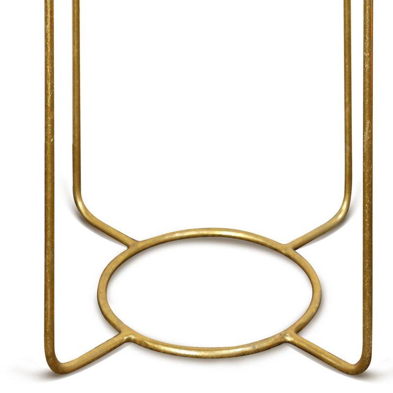 StyleCraft Ophelia White Marble Top Side Accent Table Gold: Luxury Glam, Iron Frame, No Assembly Required