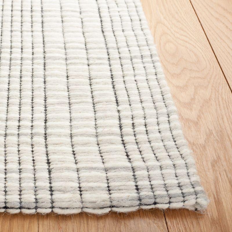 Gray Flat Woven Handmade Wool Rectangular Rug, 3x5 Feet