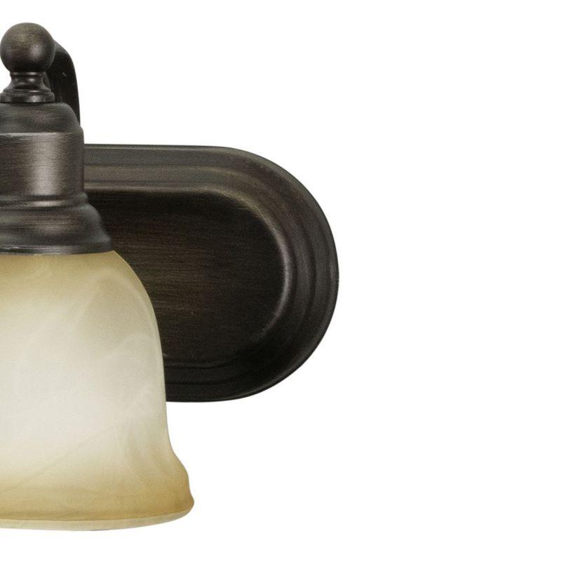 Lasalle Parisian Bronze 6-Light Vanity Fixture with Alabaster Shades