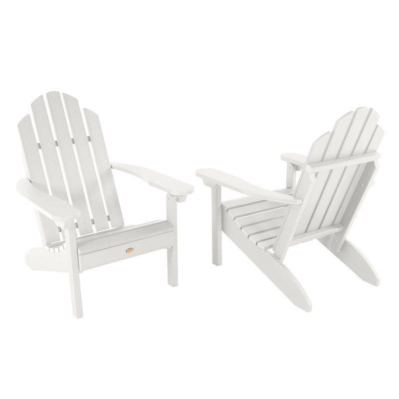 Classic Westport White Adirondack Chair Set with Arms