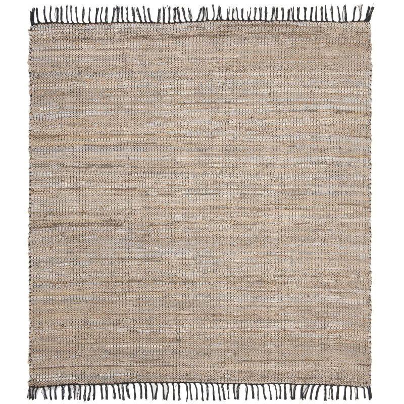 Vintage Leather VTL203 Hand Woven Indoor Area Rug - Beige - 6'x6' - Safavieh