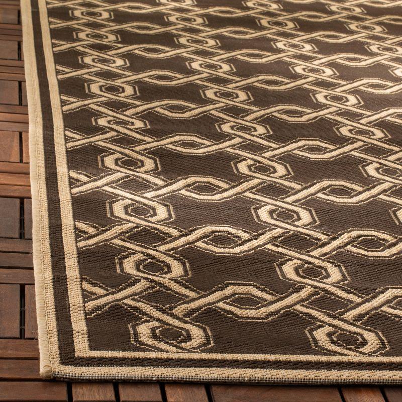 Hand-Knotted Chocolate and Cream Rectangular Viscose Rug