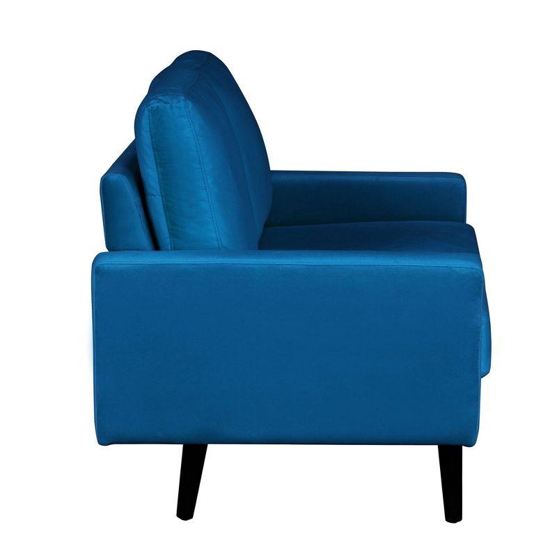 Navy Blue Velvet 48'' Modern Track Arm Loveseat