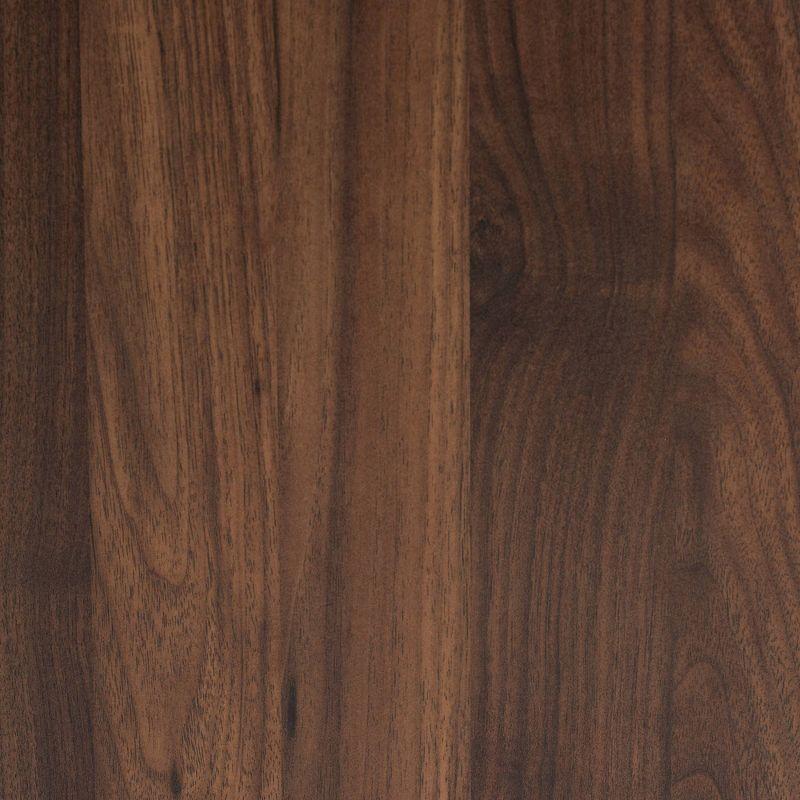 Cormac Wood & Metal Nightstand: Tapered Knobs, Storage, Walnut/Gold - Baxton Studio