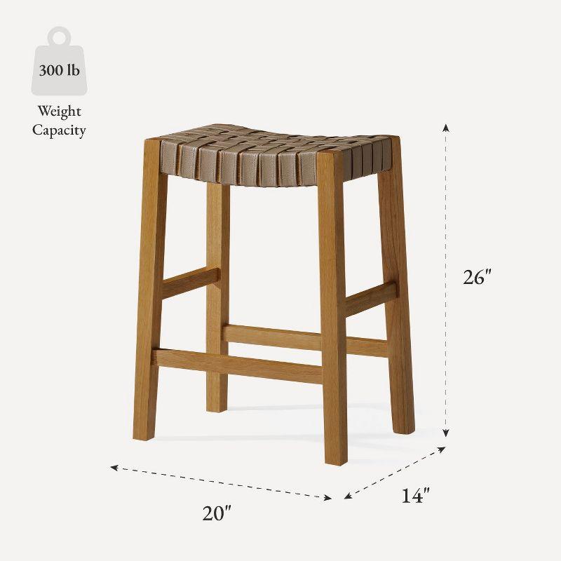 Maven Lane Maven Lane Emerson Kitchen Stool with Vegan Leather Upholstery