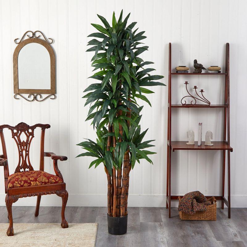Elegant Silk Dracaena 6.5ft Potted Floor Plant for Outdoor Use