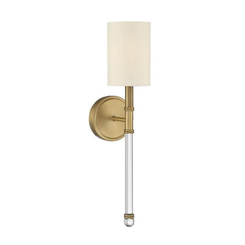 Elegant Fremont Warm Brass Wall Sconce with Soft White Shade