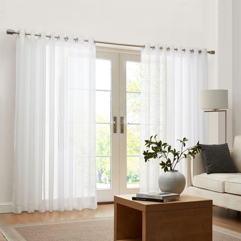 Elrene Carmen Sheer Extra Wide Indoor/Outdoor Single Window Curtain for Patio, Porch, Cabana, Pergola, Deck - Elrene Home Fashions