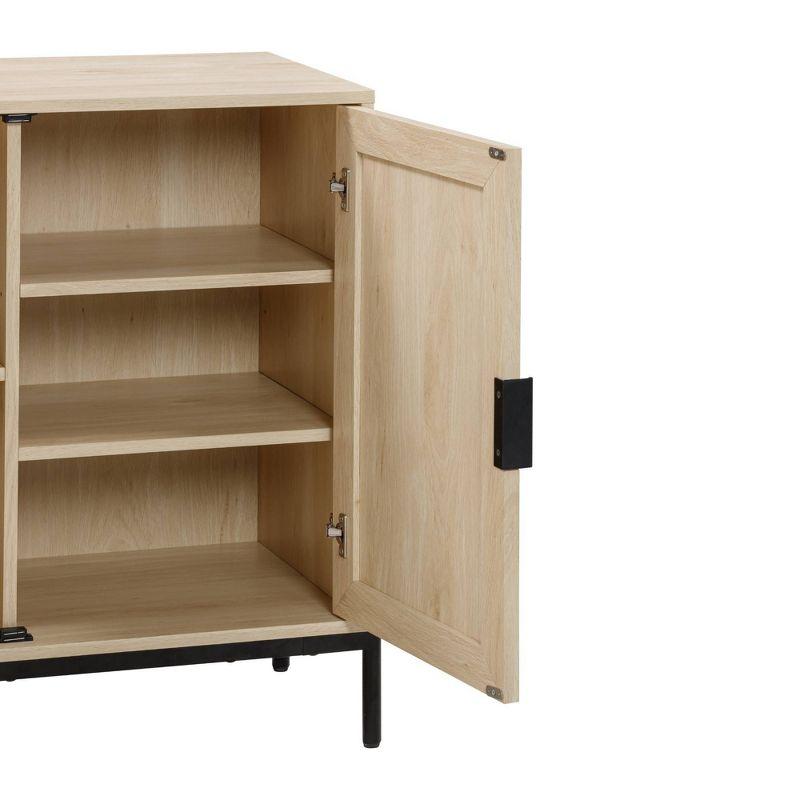 Nathan James Set of 3 Andrew Rattan Storage Cabinet Light Oak