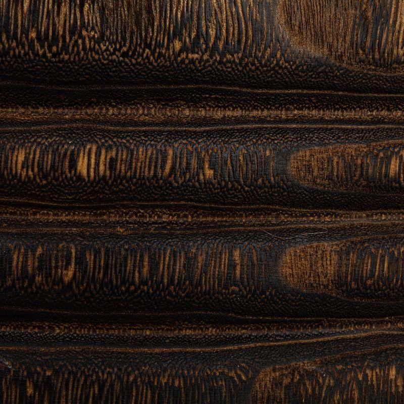 Storied Home Wood Carved Accent Table Marbled Brown