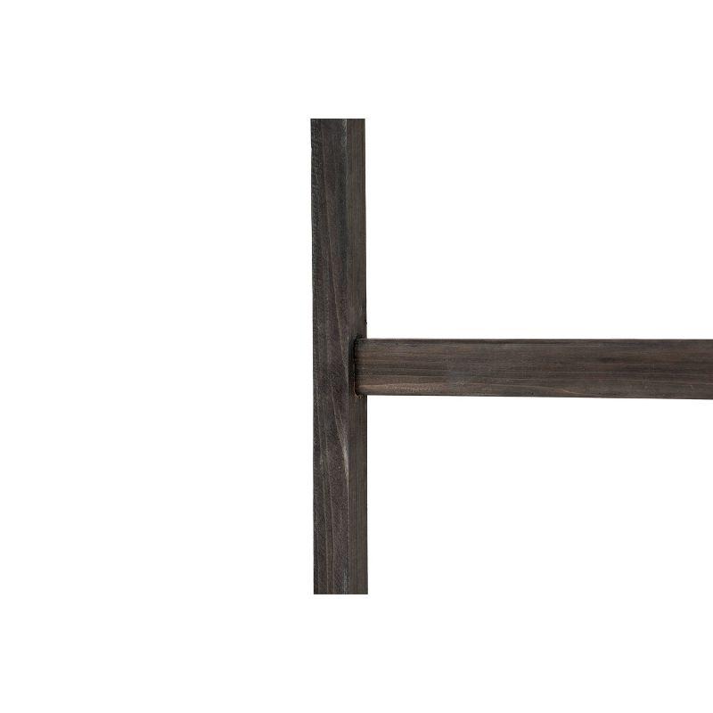 Storied Home Wood Blanket Ladder Black: Fir Wood 6-Rung Decorative Wall Ladder, No Assembly Required