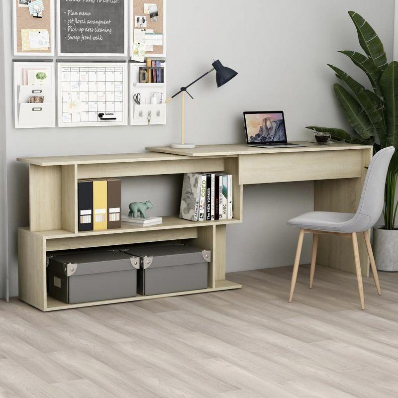 vidaXL Corner Desk Gray 78.7"x19.7"x29.9" Engineered Wood