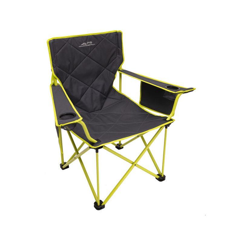 Charcoal and Citrus Steel Frame Camping Chair with Arms