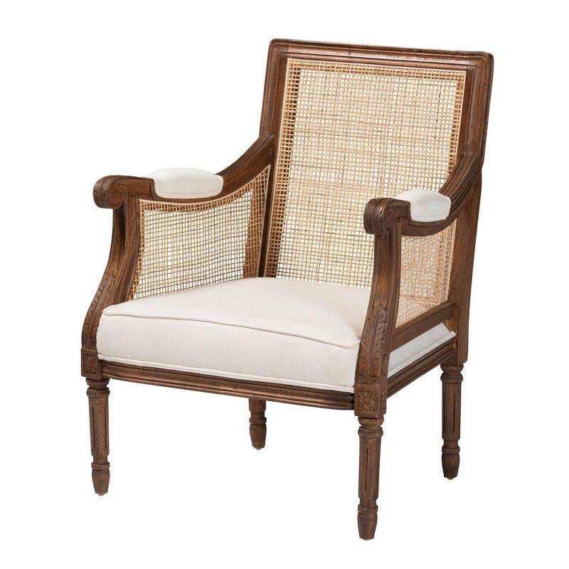 bali & pari Desmond Accent Chair: Traditional French Design, Foam Padded, Woven Back